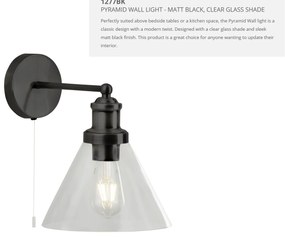 Aplica de perete design clasic Pyramid negru 1277BK SRT