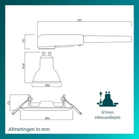 Philips - Set de 3 corpuri de tavan încastrate PERIDOT 1xGU10/7W/230V argintiu