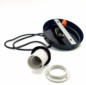 Lustră pe cablu HARMA 1xE27/15W/230V d. 30 cm alb/negru