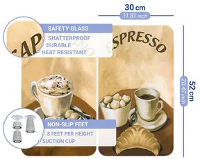 Protecție din sticlă pentru aragaz Wenko Coffee, 2 buc.