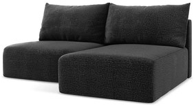 Colțar negru extensibil/cu spațiu de depozitare (cu colț pe partea dreaptă) Kalena – Makamii