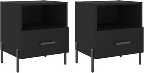 vidaXL Noptiere, 2 buc., negru, 40x35x47,5 cm, lemn compozit