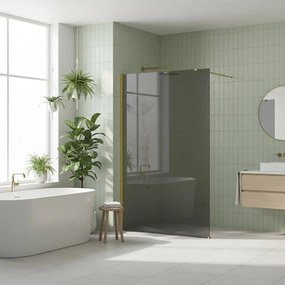 Paravan de dus fumuriu Rea Flexi Grey 100 cm auriu