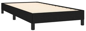 Cadru de pat, negru, 90 x 200 cm, material textil Negru, 25 cm, 90 x 200 cm