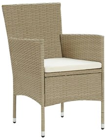 Set mobilier de gradina, 5 piese, bej Bej, Lungime masa 85 cm, 5