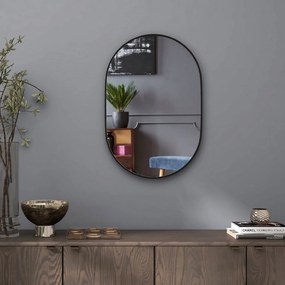 HOMCOM Oglindă pentru Baie cu Ramă din Aluminiu, 40x70 cm, Negru | Aosom Romania