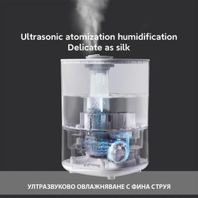 Umidificator de aer Xiaomi Lydsto F100S, 25W, 2,5 L, 3 trepte, 200 ml / h, Afisaj, Mod noapte, Timer, Alb