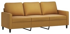 348762 vidaXL Canapea cu 3 locuri, Maro, 180 cm, catifea