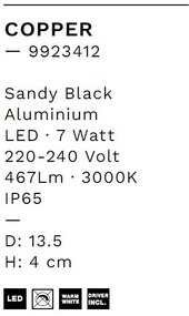Aplica LED ambientala iluminat exterior IP65 COPPER D-13,5cm