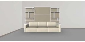 Set pat rabatabil dublu cu 2 biblioteci de 100 cm si canapea de 3 locuri - ROYAL BOOKCASES&amp;TRIPLE SOFA SET (150X200)