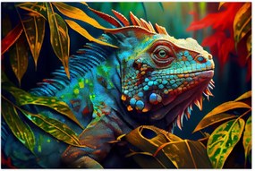 Tablou - Iguana colorată (90x60 cm)