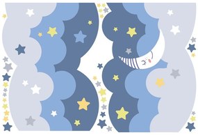 Autocolant Ambiance Scandinavian Clouds With Stars And Moon