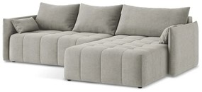 Colțar gri deschis extensibil/cu spațiu de depozitare (cu colț pe partea dreaptă/cu șezlong) Moku – Makamii