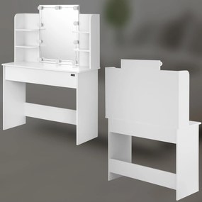 Deuba Masuta de toaleta Lucia cu iluminare LED 108x140x40 cm - alba