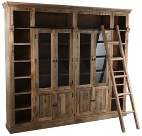 Biblioteca, natur, din lemn masiv de mango, Ladder