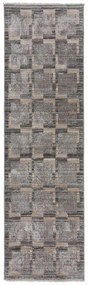 Covor tip traversă gri/bej 66x300 cm Evelyn Blocks – Flair Rugs