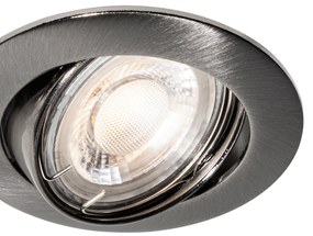 Spot modern integrat, culoare gunmetal, GU10, 50 mm rotund, inclinabil - Edu