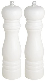 Set 2 rasnite din lemn albe pentru sare si piper WHITE