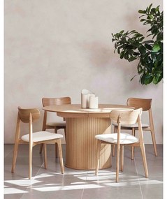 Scaun de dining crem/în culoare naturală Elim – Unique Furniture