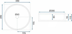 Lavoar pe blat Rea Cristal 39 Transparent