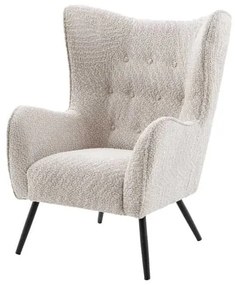 Fotoliu elegant design retro AMSTERDAM boucle greige