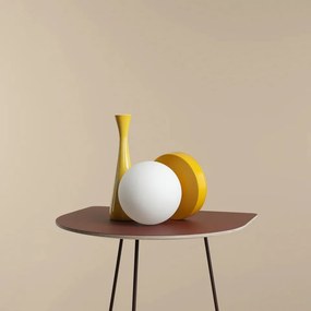 Veioza moderna galbena minimalista cu glob din sticla Ball S
