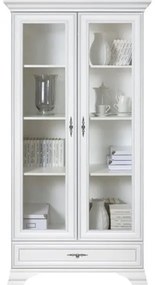 Vitrina Idento, 2 Usi 1 Sertar, H 210 CM, MDF Alb Alpin