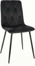 Scaun TOM, negru, stofa catifelata/metal, 45x39x91 cm