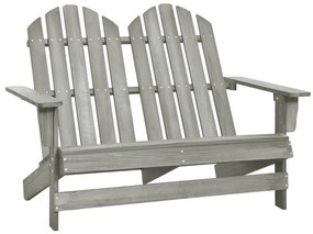 vidaXL Scaun de grădină Adirondack cu 2 locuri, gri, lemn masiv brad