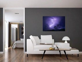 Tablou - cerul violet cu fulger (90x60 cm)
