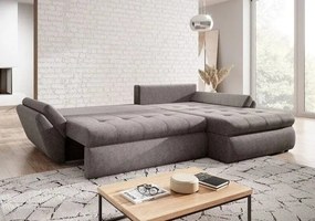 Colțar extensibil dumonde cu ladă de depozitare si sezut confortabil din spuma high-density, Loana Enjoy Kaki 270x185 cm