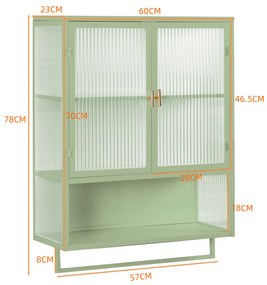 Dulap modern cu uși din sticlă, Verde | Aosom Romania