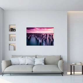 Tablou cu pari din lemn (90x60 cm)