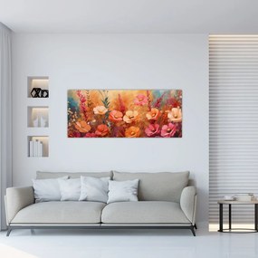 Tablou - Flori de pajiște, pictură (120x50 cm)