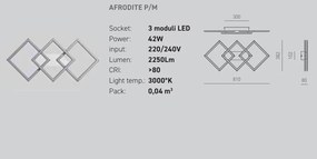 Plafoniera LED design modern AFRODITE, auriu, alb sau titan