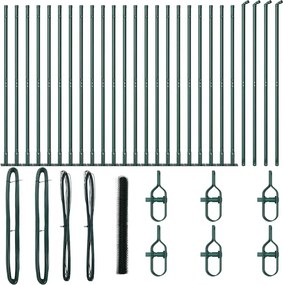 vidaXL Stâlp de gard. Verde 50 x 1,4 m (plasă de 50 mm) Oțel și PVC
