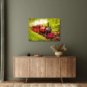 Tablou pe sticlă - Tren cu aburi (70x50 cm)