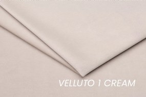 Pat tapițat Nicole 140x200 cu ladă de depozitare - catifea bej Velluto 1