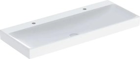 Lavoar pe mobilier Geberit One dublu 120 cm alb lucios cu orificiu baterie