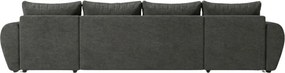 Coltar extensibil in forma de U SEVIO, gri inchis, 311x145 cm + 2 perne GRATUIT