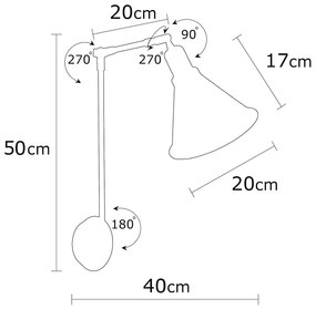 Aplică de perete în culoarea bronz Berceste – Opviq lights