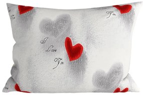 Set 2 bucati huse decorative pentru perna din microfibra HEARTIZIA 50x70 cm, gri deschis