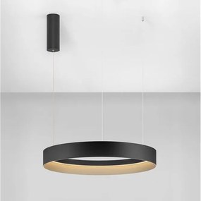 Lustra circulara aluminiu negru/auriu LED CCT LUMIA 60cm