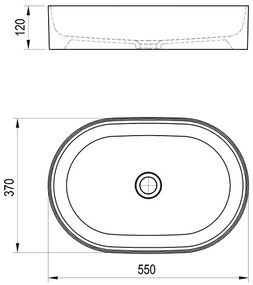 Ravak XJX01155001 - Lavoar CERAMIC SLIM pentru blat, 55 x 37 cm, din ceramică, alb