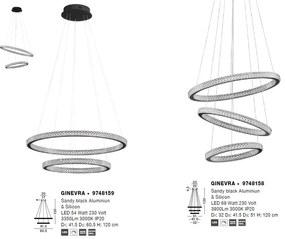 Lustra LED suspendata moderna design elegant GINEVRA 54W