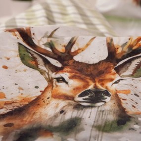 Lenjerie de pat din flanelă Herding Cerbul, 135 x 200 cm, 80 x 80 cm