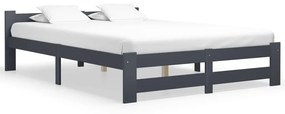 322021 vidaXL Cadru de pat, gri închis, 120 x 200 cm, lemn masiv de pin