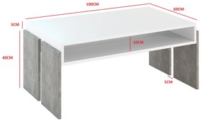 Masă de cafea Ramea (Stejar platinum grange + Negru). 1055236