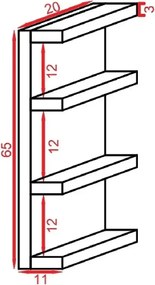 Suport prosop din lemn  seria-620 Homs 65 x 12 x 20 cm,  rustic,30099