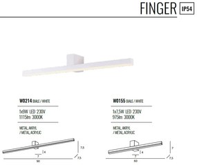 Aplica de perete LED pentru oglinda baie, IP54 FINGER W0155 MX